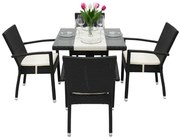 Zestaw rattanowy ogrodowy GINA 1+4 (czarny)