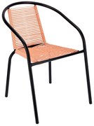 Brzoskwiniowe krzesło sznurkowe na taras F8-M70