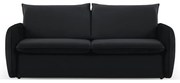 Czarna aksamitna rozkładana sofa 214 cm Vienna – Cosmopolitan Design