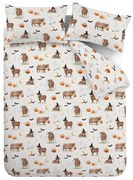 Szarobeżowa pościel jednoosobowa 135x200 cm Halloween Highland Cow – Catherine Lansfield