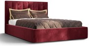 Czerwone tapicerowane welurem łóżko pikowane 5 rozmiarów H2-R63