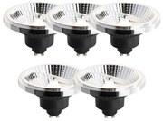 Zestaw 5 ściemnialnych żarówek LED GU10 111mm 10,5W 770lm 3000K