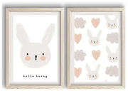 Obrazki dziecięce zestaw 2 szt. 53x78 cm Hello Bunny – Wallity