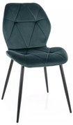 Krzesło tapicerowane RICK VELVET zielone SIGNAL