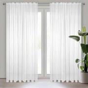 Firana z lekkiego woalu na taśmie gładka biała 140x270 cm