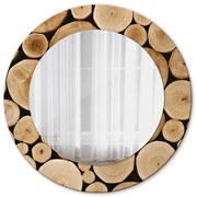 Kłody drewna Lustro z nadrukiem okrągłe