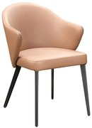 Krzesło z podłokietnikami ze skóry i stali, czarne – Camelowy – MIBELLY marki Maison Céphy