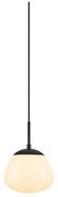Czarno-biała lampa wisząca ze szklanym kloszem ø 18 cm Rise – Markslöjd