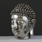 Srebrna figura Głowa Buddy , 43cm