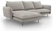 Jasnoszara sofa narożna Cosmopolitan Design Vienna, lewostronna