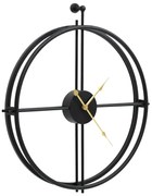 Czarny elegancki zegar ścienny ze złotymi wskazówkami 52 cm K4-G37