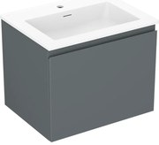 Mexen Orio szafka łazienkowa 60 cm z umywalką Otis, 1 szuflada, grafit mat/biała mat - 91A10-06047-1-BF66-W18M01