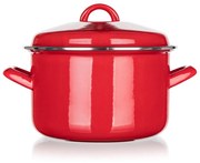 Banquet Garnek emaliowany z pokrywką Milton czerwony 20 cm, 3,4 l, 20 cm