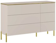 Komoda z 6 szufladami - Beżowy i złoty - VUKIA marki Pascal Morabito