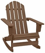 Drewniane bujane krzesło ogrodowe brązoweF0-D30