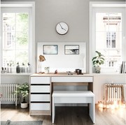 Stół o jamierze biały/sonoma 120x55x75 sherry