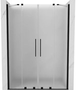 Mexen Velar Duo drzwi prysznicowe rozsuwane 150 cm, szron, czarne - 871-150-000-32-70