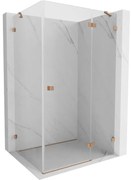 Mexen Lunar kabina prysznicowa uchylna prawa 90 x 80 cm, transparent, miedź szczotkowana - 834-090-080-65-00-P