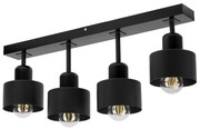 Czarna lampa sufitowa, czteropunktowy spot DSC60x7SC z drewna i metalu
