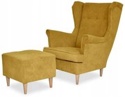 Uszak z pufą fotel skandynawski melonowy PRODUCEN