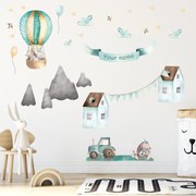 Naklejki na ścianę - Latanie nad górami z imieniem