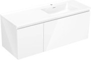 Mexen Orio szafka łazienkowa 120 cm z umywalką Otis prawą, 1S, 1D, biała połysk - 91A13-12047-3-BBFF00-W18P00