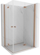 Mexen Mist-F Duo kabina prysznicowa składana prawa 70 x 80 cm, transparent, miedź szczotkowana - 8A6-070L-080P-65-00