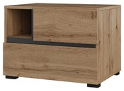 Szafka nocna CROSS S-2S dąb wotan/czarna HELVETIA