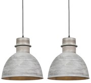 Zestaw 2 Rustykalny / Vintagech lamp wiszących szarych - Dory Rustykalny / Vintage Oswietlenie wewnetrzne