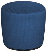 Granatowa okrągła tapicerowana pufa welurowa S8-K37