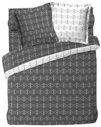 Biała/ciemnoszara bawełniana poszwa na kołdrę dwuosobowa 240x220 cm Aristide – douceur d'intérieur