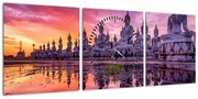 Obraz - Budda podczas zachodu słońca (z zegarem) (90x30 cm)