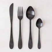 Zestaw Sztućców 16 Elementów Ze Stali Nierdzewnej Aina Negro Mate - Sklum