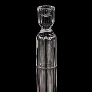 Świecznik szklany 14,5 cm na świecę stożkową, przezroczysty