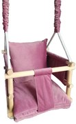 Ciemnoróżowa huśtawka dziecięca welwetowa S0-G90