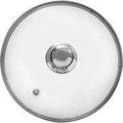 Orion Szklana pokrywa z uchwytem ze stali nierdzewnej, śr. 22 cm, 22 cm