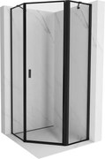 Mexen Mist kabina prysznicowa pięciokątna uchylna prawa 90 x 90 cm, czarna ramka, czarna - 8A8-090-090-70-70-P