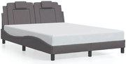 Tapicerowane szare łóżko z podświetleniem led 140x200 E3-G50