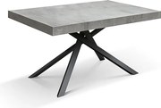 Stół drewniany, wykończenie cementowo-szare, podstawa antracytowa, rozkładany 140x90 - FORTE DEI MARMI