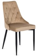 Eleganckie beżowe pikowane krzesło F6-G15