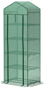 Outsunny Mini-szklarnia na kwiaty lub warzywa, stal, tworzywo sztuczne, 69 dł. x 49 szer. x 193 wys. cm, Zielona