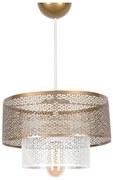 Lampa wisząca w biało-złotym kolorze z metalowym kloszem ø 26,5 cm – Opviq lights