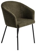 Tapicerowany fotel jadalniany z podłokietnikami w kolorze khaki Easton – Unique Furniture