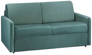 Kanapa 2-osobowa rozkładana z weluru CALIFE - Kolor miętowy - Łóżko 120 cm - Materac 18 cm