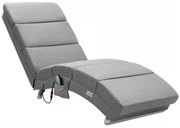 Leżanka LONDON z funkcją masażu i ogrzewania, 186×55×89cm, szara Casaria
