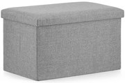Szara prostokątna pufa ze schowkiem S6-L18