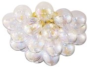 Designerska lampa sufitowa mosiężna z tęczowym szkłem 6-punktowa - Uvas