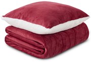KOC I PODUSZKA WARM HUG CZERWONY 130x190 cm czerwony