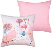Poduszka dekoracyjna do pokoju dziecka CYRIELLE, różowa, 40 x 40 cm