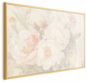 Plakat Piwonie we mgle 30x21 cm z ramą złotą bez marginesu ARTGEIST B